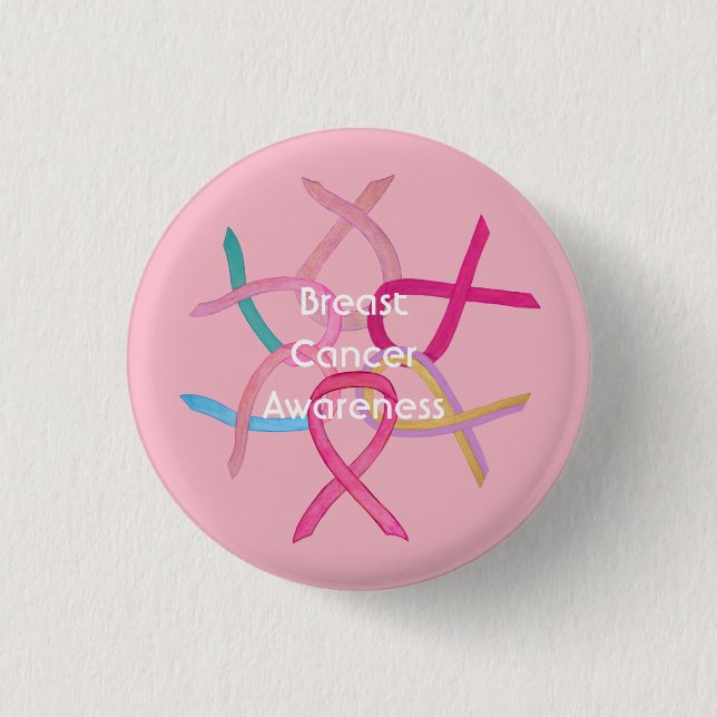 Button für das rosa Bewusstsein der Brustkrebserkr (Vorderseite)