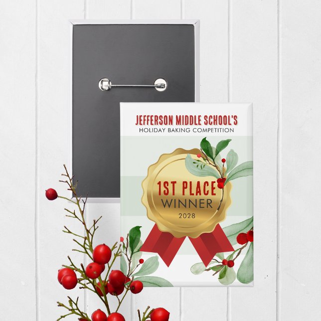 Button für den Wettbewerb "Elegant Holiday" (Christmas Holiday Competition Prize Button for the Winner. Great for Cookie & Sweater Contests!)