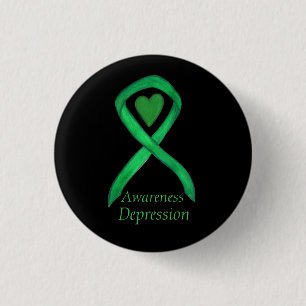 Button für Depression Awareness Ribbon Heart Butto
