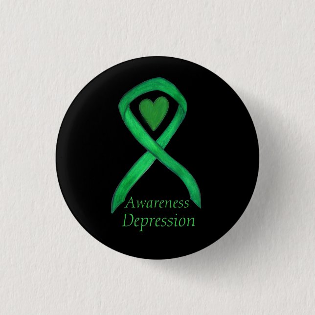 Button für Depression Awareness Ribbon Heart Butto (Vorderseite)