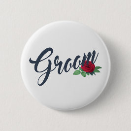 Button für einfache Groom Floral Wedding Calligrap