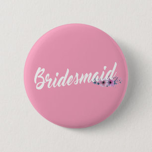 Button für Elegant Bridesmaid Wedding Calligraphy
