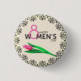 Button für stylische Happy Womens Day Custom Size