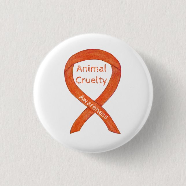 Button für tierische Grausamkeit Orange Awareness  (Vorderseite)