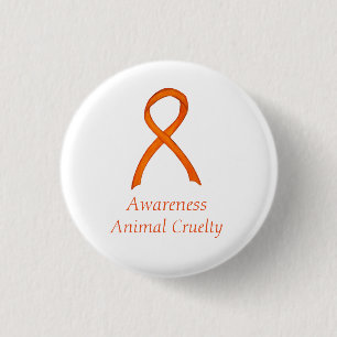 Button für tierische Grausamkeit Orange Awareness 