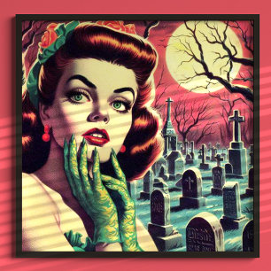 Button für Vintagen Horror Poster