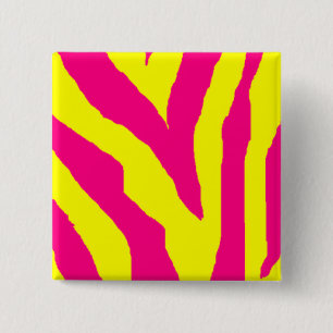 Button Gelb und Rosa Zebra
