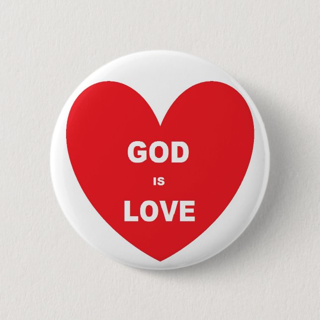 Button God is Liebe Red Heart (Vorderseite)