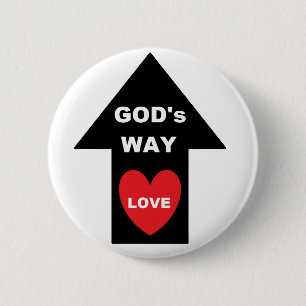 Button Gods Way Liebe Arrow Heart