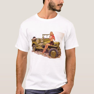 Button herauf Armee T-Shirt