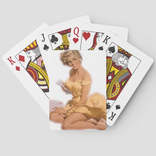 Button herauf Classie Blondine Spielkarten (Rückseite)