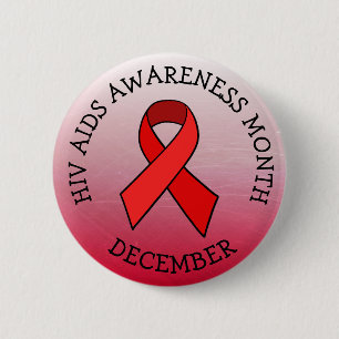 BUTTON "HIV AIDS AWARENESS MONAT DEZEMBER"