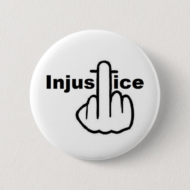 Button Injustice Gedreht (Vorderseite)