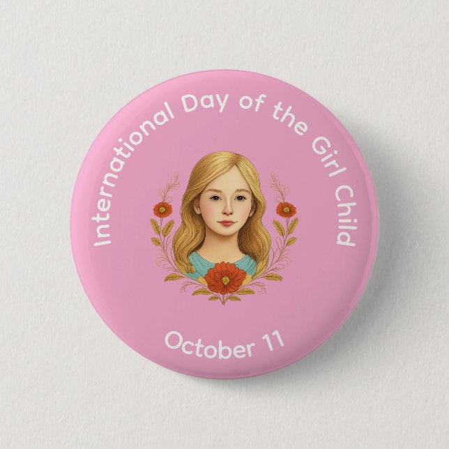 Button - Internationaler Tag des Mädchens (Vorderseite)