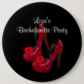 Button Junggeselinnen-Abschied Red Black Shoe