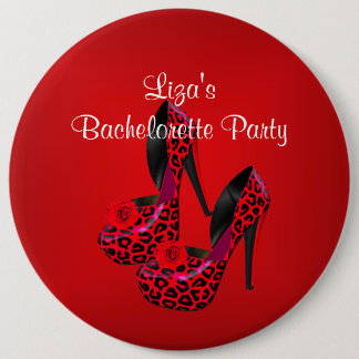 Button Junggeselinnen-Abschied Red Black Shoe