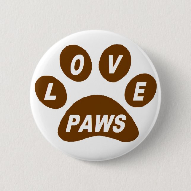 Button-Liebe Paws Brown Button (Vorderseite)