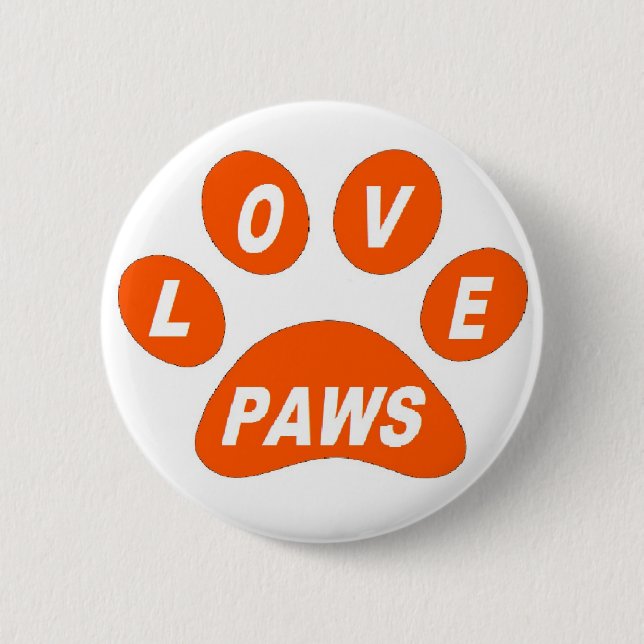 Button-Liebe Paws Orange Button (Vorderseite)