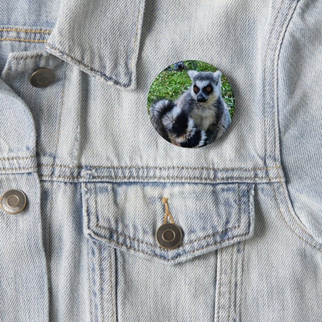 Button met ringstaartmaki – unieke dierenprint (Beispiel)