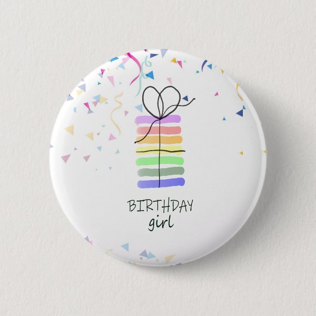 Button mit Cake und Confetti (Vorderseite)