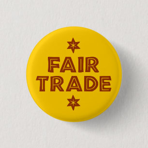 Button mit dem Slogan FAIR TRADE