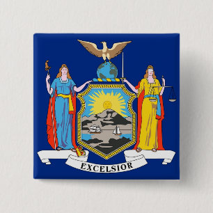 Button mit der Flagge von New York
