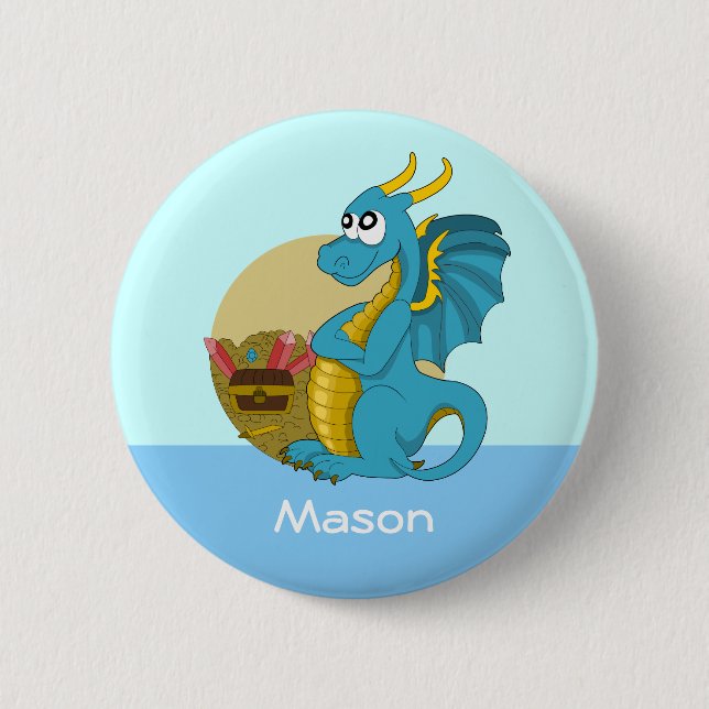 Button mit Dragon-Cartoon (Vorderseite)