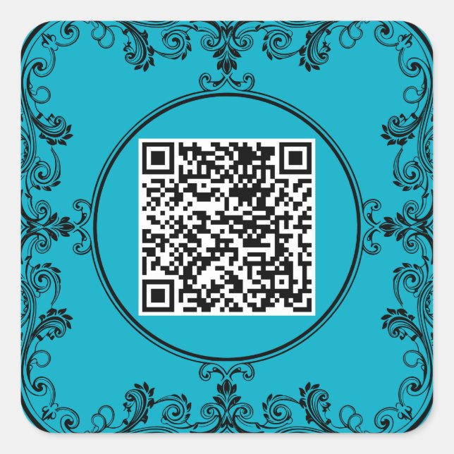 Button mit eigenem QR-Code Quadratischer Aufkleber (Vorderseite)