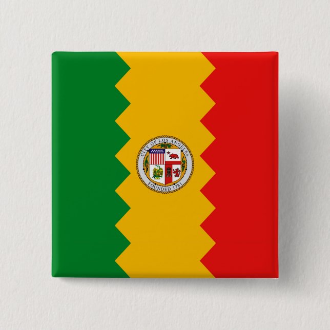 Button mit Flag von Los Angeles, Kalifornien (Vorderseite)
