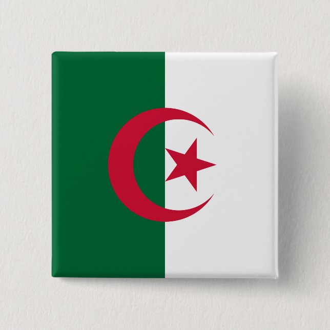 Button mit Flagge Algeriens (Vorderseite)