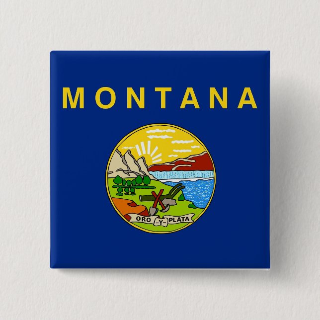 Button mit Flagge von Montana (Vorderseite)