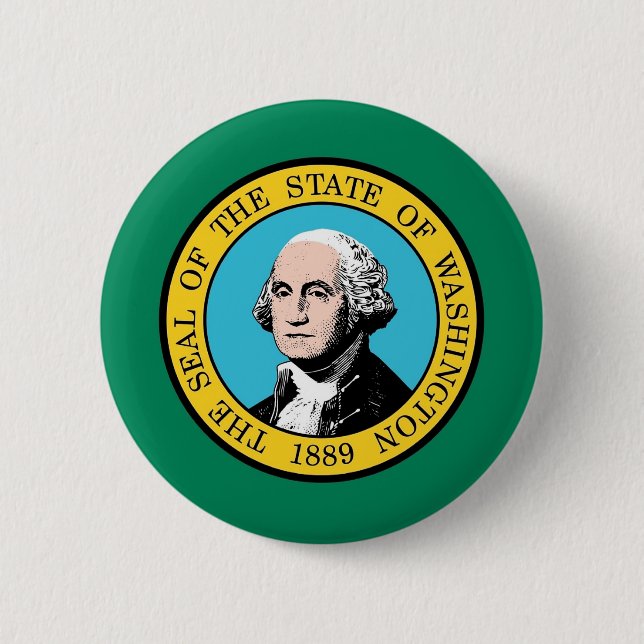 Button mit Flagge von Washington (Vorderseite)