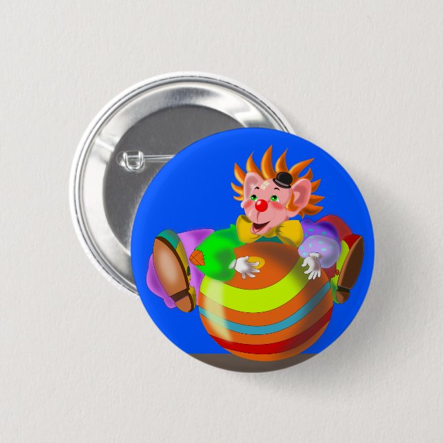 Button mit Happy Clown (Vorne & Hinten)