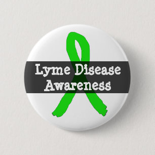 Button mit Lyme-Borreliose-Bewusstseins-Schleife