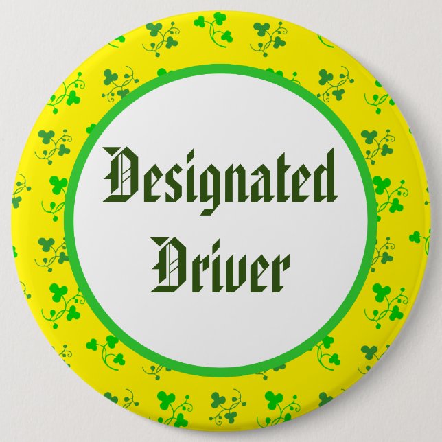 Button mit Shamrock-Muster für den Designierten Fa (Vorderseite)