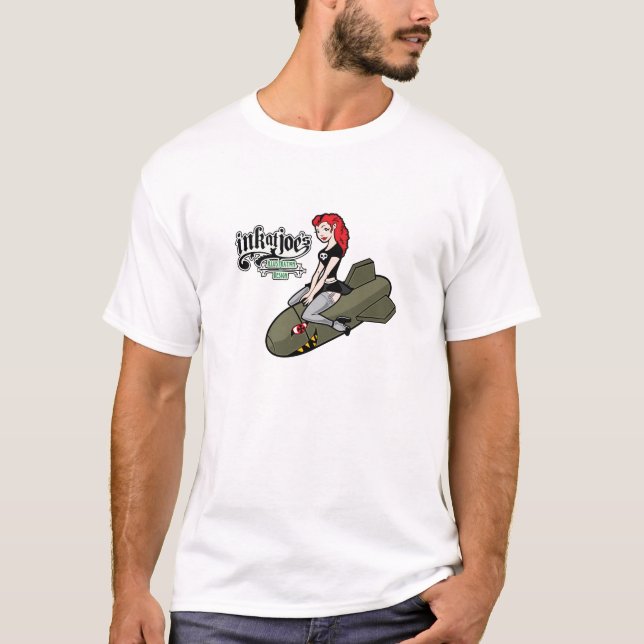 Button-Oben der Bomber der Männer T-Shirt (Vorderseite)