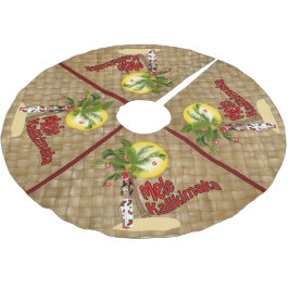 Button-oben Mele Kalikimaka Weihnachtsbaum-Rock 2 Polyester Weihnachtsbaumdecke