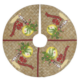 Button-oben Mele Kalikimaka Weihnachtsbaum-Rock 2 Polyester Weihnachtsbaumdecke