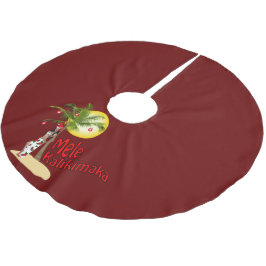 Button-oben Mele Kalikimaka Weihnachtsbaum-Rock Polyester Weihnachtsbaumdecke