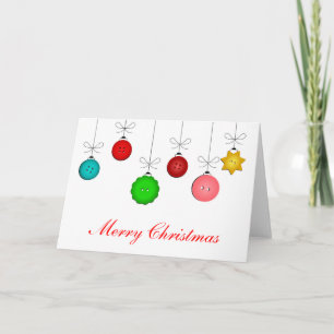 Button Ornaments Merry Christmas Card Feiertagskarte