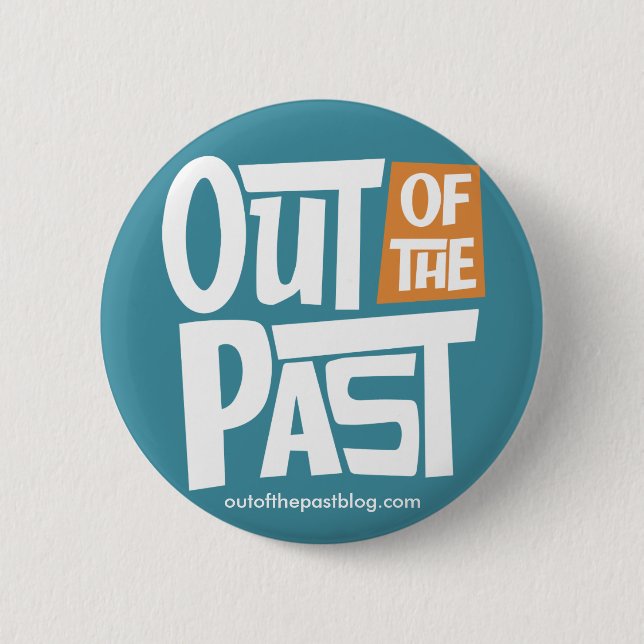 Button 'Out of the Past' - Blau (Vorderseite)