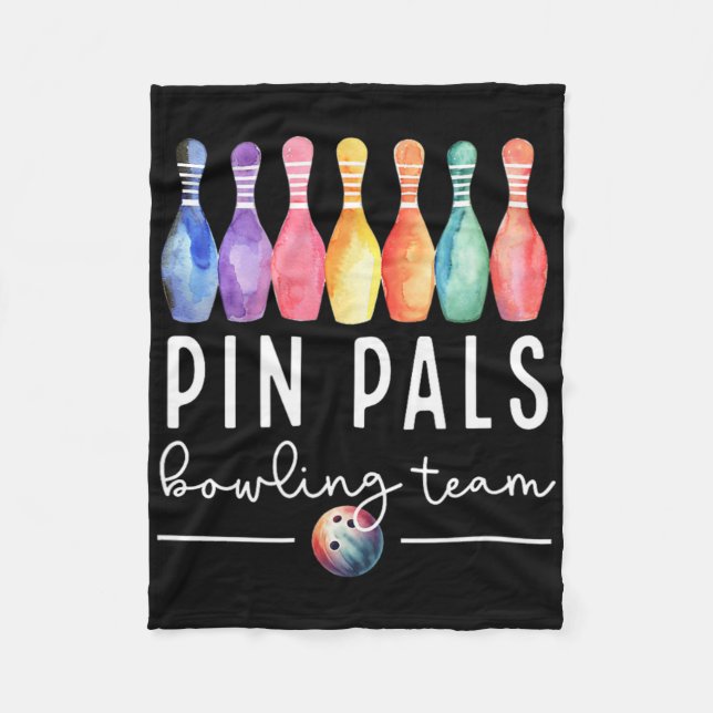 Button Pals Bowling Ball Funny Womens Matching Bow Fleecedecke (Vorderseite)