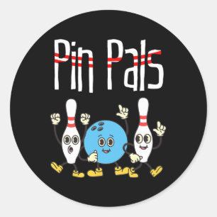 Button Pals Bowling Ball und Buttone tanzen Meme K Runder Aufkleber