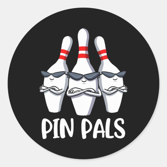 Button Pals Bowling Runder Aufkleber (Vorderseite)