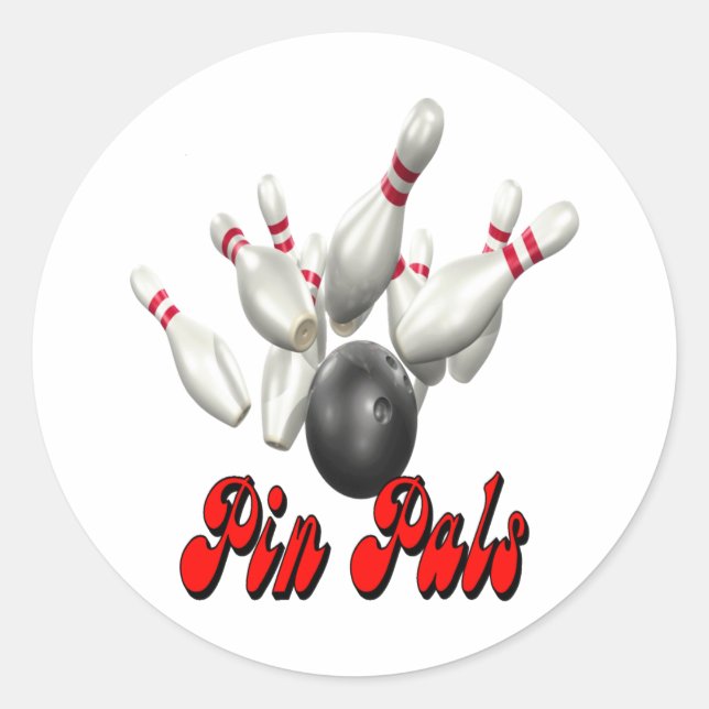 Button Pals Bowling Runder Aufkleber (Vorderseite)