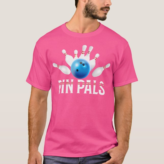 Button Pals für Bowlers Funny Bowling T-Shirt (Vorderseite)