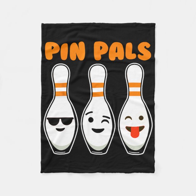 Button Pals Niedlich Funny Bowling Fleecedecke (Vorderseite)