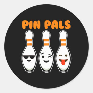 Button Pals Niedlich Funny Bowling Runder Aufkleber