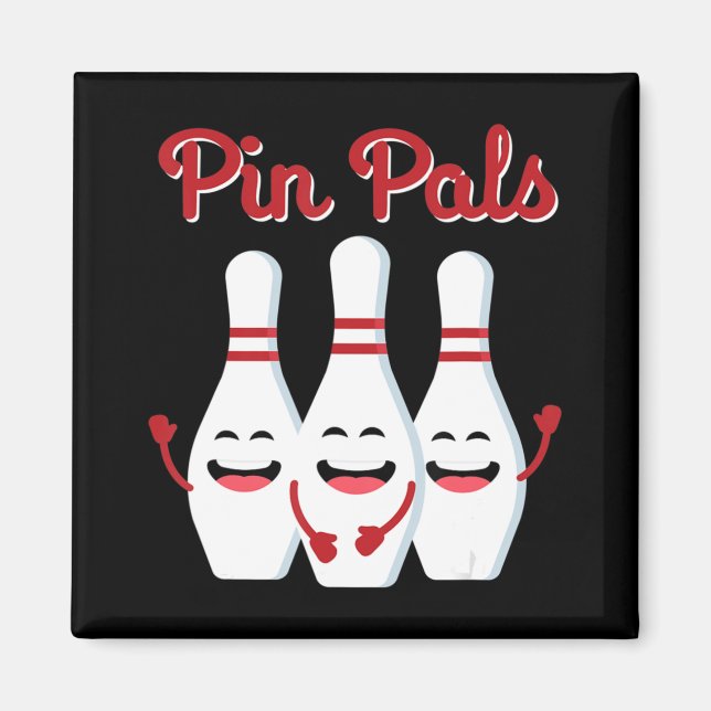 Button Pals Niedlicher Bowling für Männer Frauen u Magnet (Vorne)