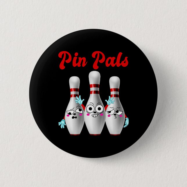 Button Pals Niedliches Bowling Shirt für Männer Fr (Vorderseite)